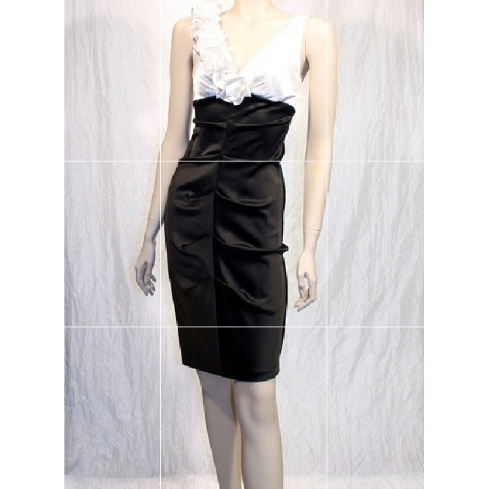 Xscape | Ruched dress flower detail on chest 8